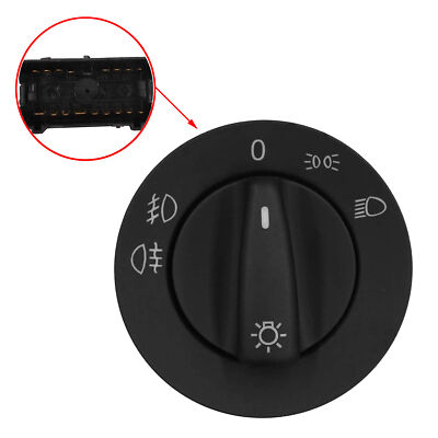 Interrupteur De Phare Voiture Chrome Noir 1K0941431N - Compatible MK5 MK6 2005-2013 - Remplacement Facile