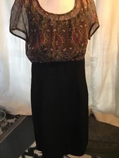 10 Beautiful Stylish Umpire Waist Black/Brown/Red/Tan/Gray Dress Sheer Top