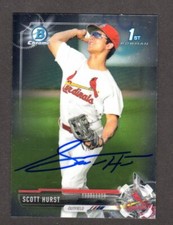 2017 BOWMAN CHROME BDC 126 Scott Hurst  CARDINALS  SIGNED AUTOGRAPH AUTO COA