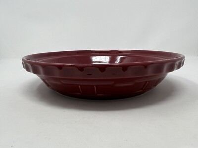 Longaberger Woven Traditions 10” Pie Plate Paprika Cranberry Red Baking  Dish