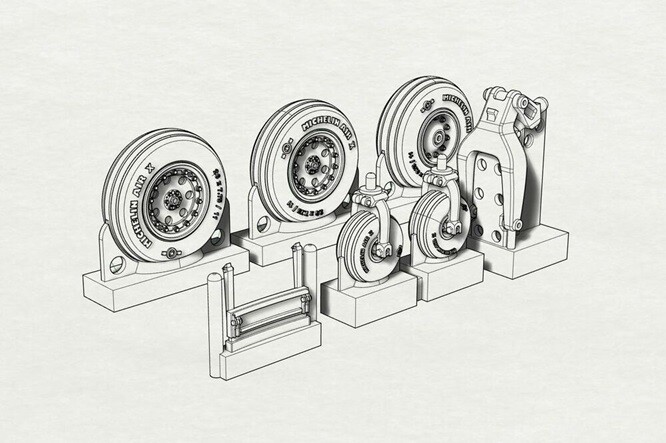 Brengun BRL72185 - 1:72 AV8B Wheels (Hasegawa kit) - New