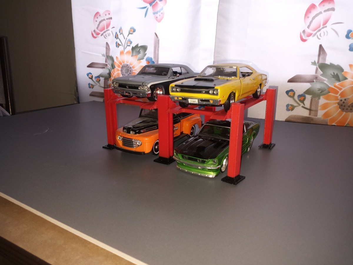 ミニカー 1/18 4Post 4Car Lift 1:18th Scale 4 Post Car Lift for Diorama /Show Case Blue | eBay