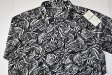 Tommy Bahama Polo Shirt Tropical Score Island Zone Black SS New Medium M