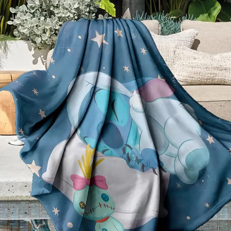Disney Stitch Fleece Blanket, Stitch Comfortable Flannel Blanket Sherpa