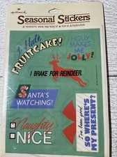 Hallmark Seasonal Stickers Christmas Gifts Toys package 4 Sheet Set Vtg 1985