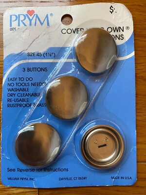 Prym cover your own buttons - Size 45 (1 1/8'') - 3 buttons - Made in the USA