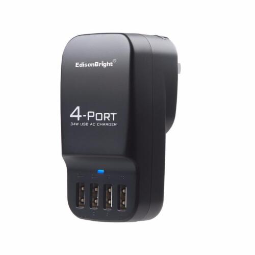 EdisonBright 34 Watts 4 Port USB universal charger Multi Port f/iphone/ipad/tab - Afbeelding 1 van 9