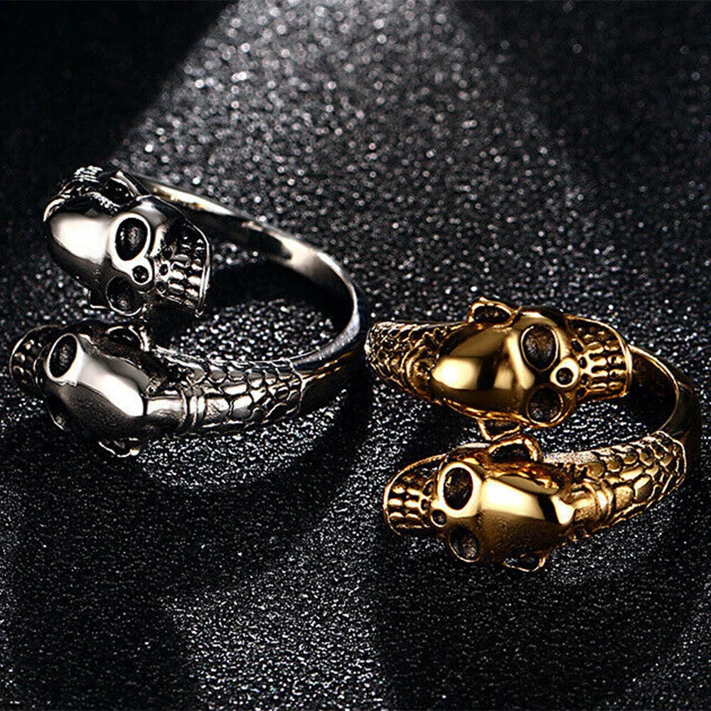 Rap Jewelry Stainless Finger Cool Men s Punk Style Skull Head Ring