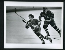Don Murdoch & Mario Marois circa 1970's Press Original Photo New York Rangers 
