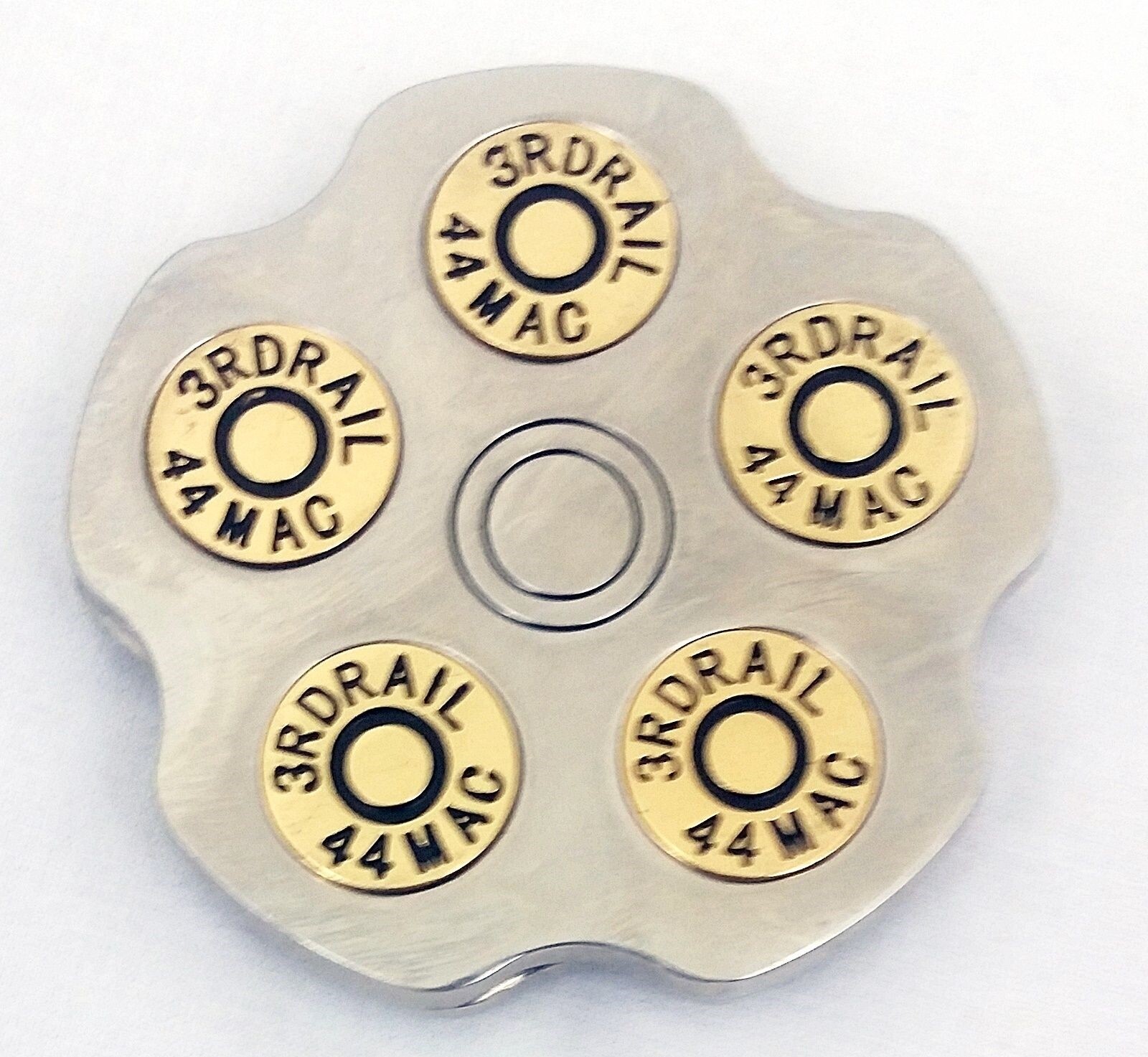 3RDRAIL Chrome Revolver Gun Barrel Novelty Belt Buckl… Gem