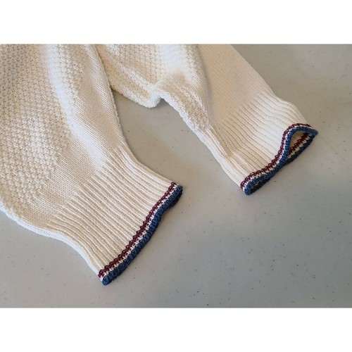 Vintage Isle Of Cotton Golf Sweater V-Neck Embroidered Textured Print XLT USA - Picture 11 of 12