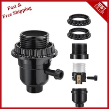 UL Listed E26 Light Socket, Threaded Lamp Socket Replacement with ON/Off Switch