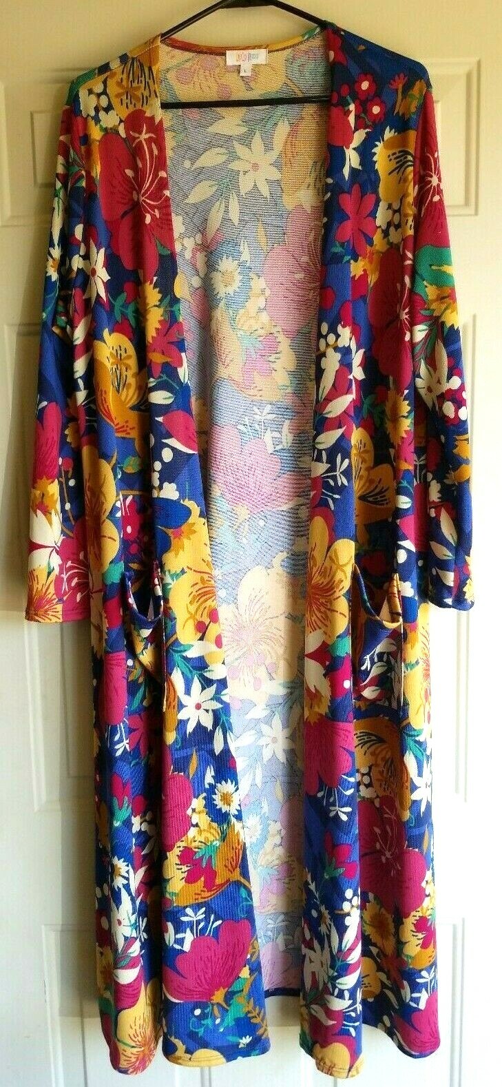 Colorful Floral Cardigan Pockets 