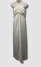 $6490 Oscar de la Renta Women's Ivory Strapless Column Gown Dress Size 4