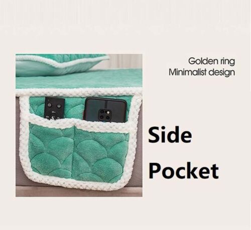 Thicken Velvet Quilted Bed Cover Quick Warm Coral Fleece Quilting Mattress Cover - Picture 18 of 33