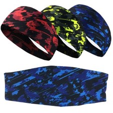 3 PCS Unisex Elastic Camouflage Sports Headband Running Gym Yoga Head Hair Band