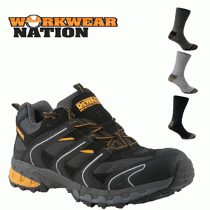Free Cutter Trainer Steel Cap Socks Safety Black Toe Shoe Workwear Boot Dewalt kn08PXwNO