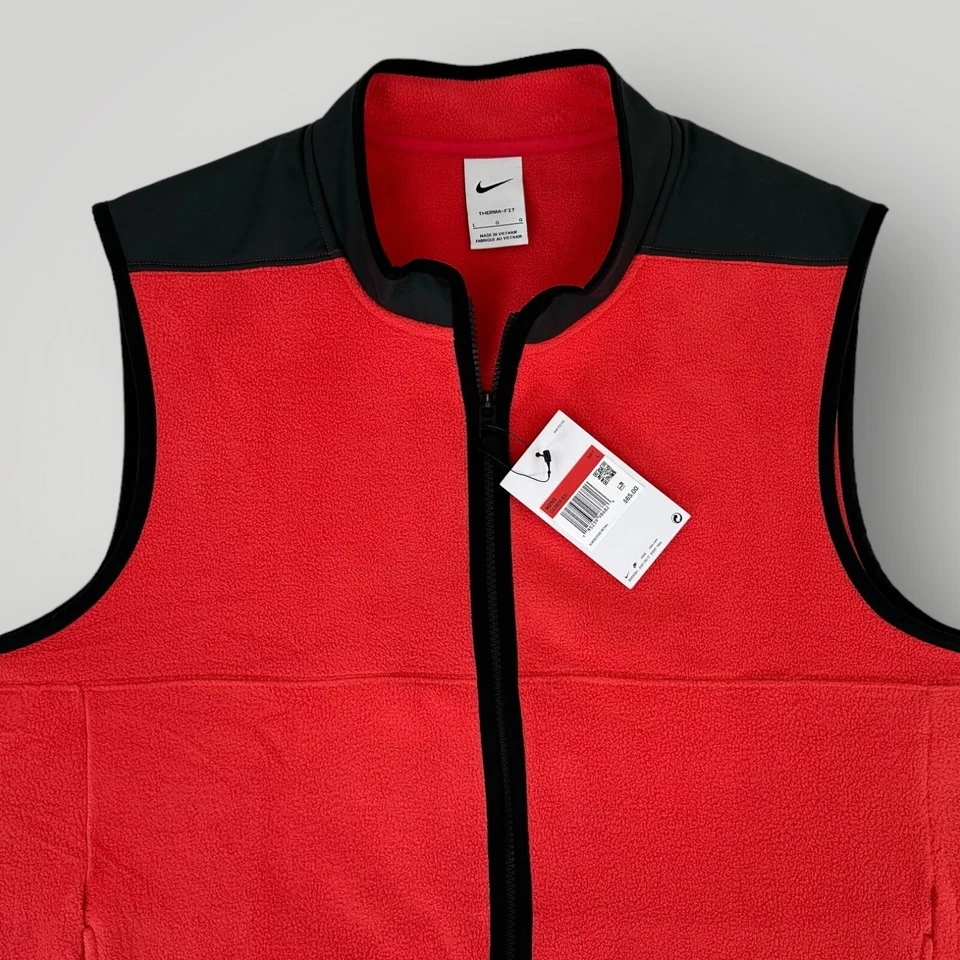 NUEVO $65 Nike Therma-Fit Victory Polar Rojo Chaleco de Golf para Hombres L DA2905-631 NUEVO CON ETIQUETAS Foto 4 de 4