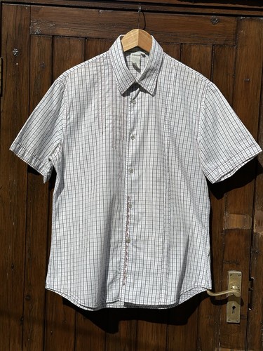 MATINIQUE Cotton Mix Short Sleeve Shirt Red Embroidery White Check Western L - Picture 18 of 18