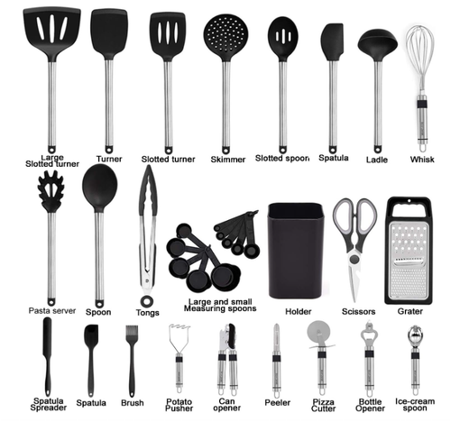 33-Piece Silicone Kitchen Utensil Set – Nonstick Cookware Tools - Picture 3 of 8