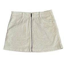 American Eagle Mini Beige Skirt Super Hi-Rise A-Line Stretch Corduroy Size 14