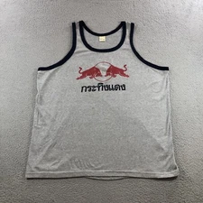 Red Bull Tank Top Men’s XXL Gray Blue Logo Thai Thailand 