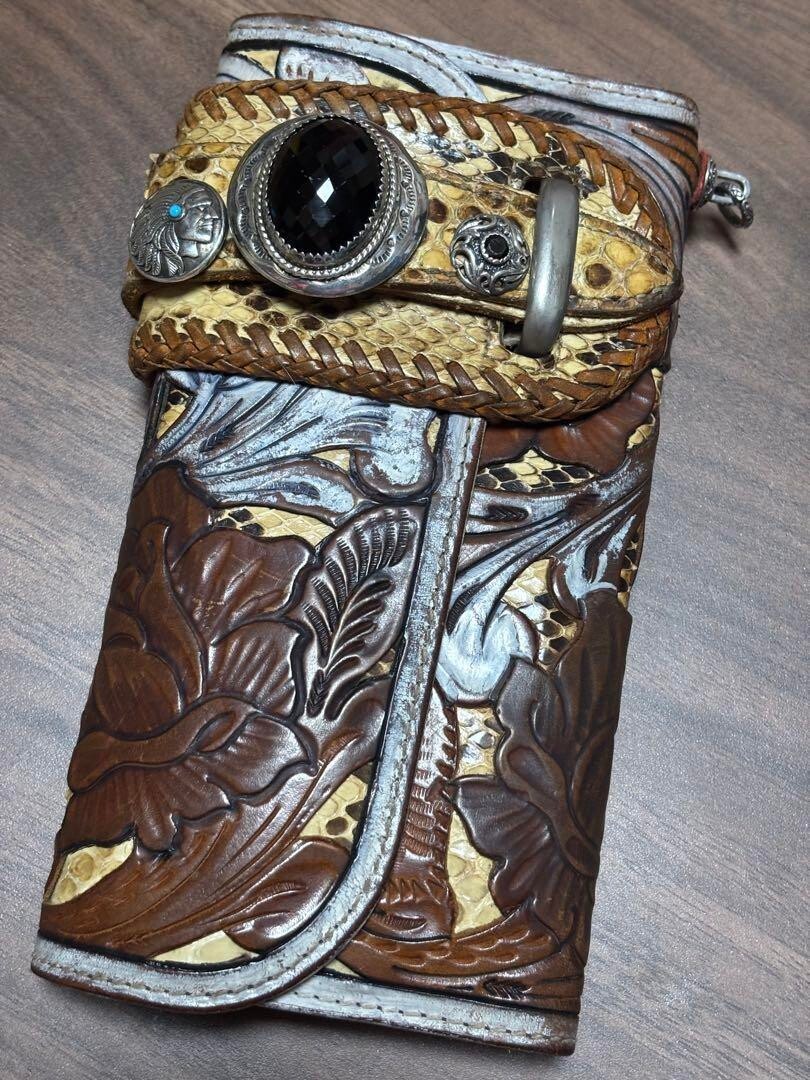 Alzuni Long Wallet Carving Y2k Archive Alzuni long wallet leather