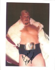 m562  Beppo Mongol signed wrestling 8x10 w/COA  Nikolai Volkoff ( Deceased )