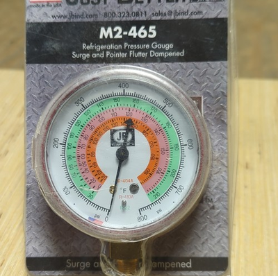 #ad JB Industries M2 465 Refrigeration Pressure Gauge PSI R 22 R 404A R 410A $15.00