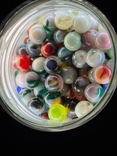 10x 5/8" Jabo Classics Marbles Lot Mixed Colors Fenton UV Reactive