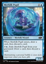 Merfolk Pupil Light Play, English Magic the Gathering MTG Foundations Jumpstart