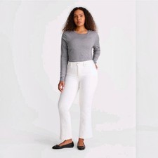 NWT Madewell The Curvy Flare Crop 30x27 Jean Women White Super Stretch NZ144