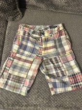 Polo Ralph Lauren Boys Sz 8 Madras Plaid Patchwork School Shorts