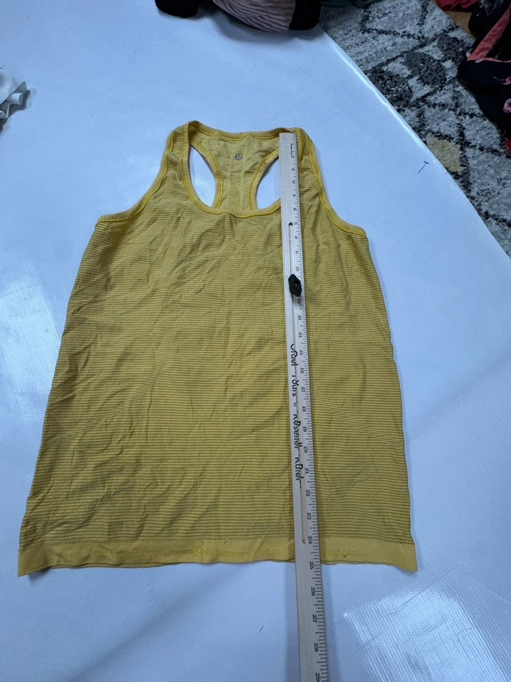 Lululemon Swiftly Tech Racerback 2.0 Sz 12 Highlight Yellow Sweat-Wicking Tank - Image 4 of 4