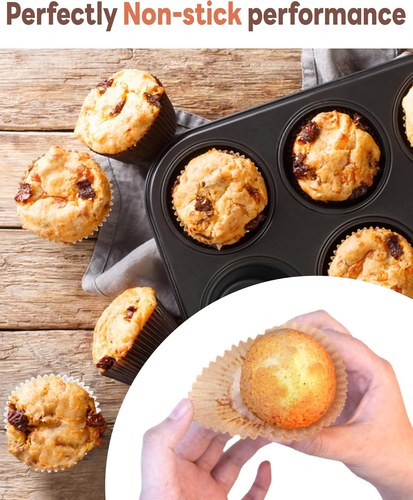Antiaderente 200pz Fodere Standard per Cupcake per Cottura, Naturale, Food Grade Cupcake - Foto 2 di 12