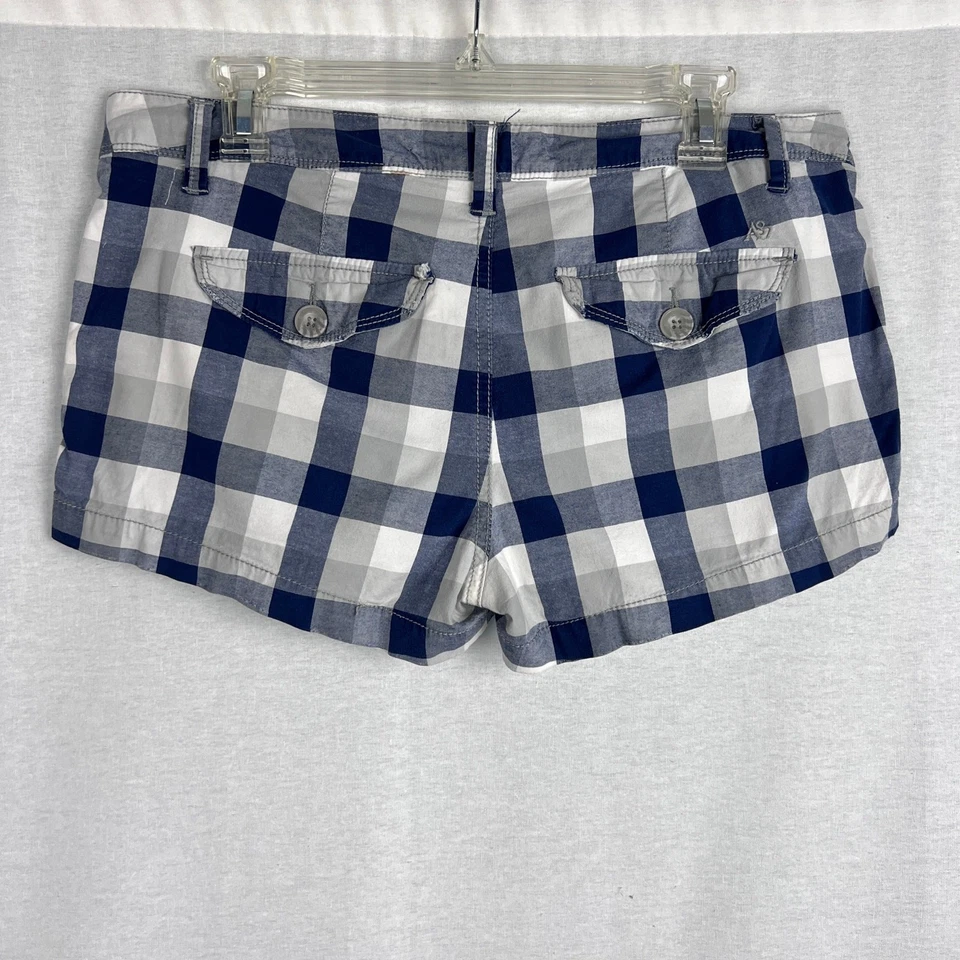 Pantalones Cortos Vintage Aeropostale Juniors 11 Y2K Tiro Bajo Micro Mini Cuadros Preppy Foto 3 de 4