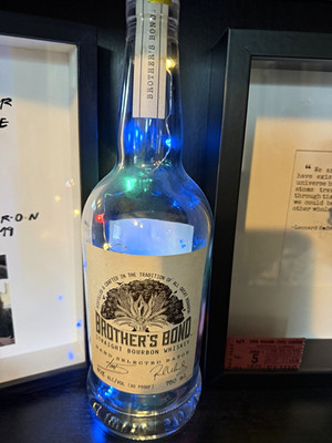 Brother's Bond Bourbon Whiskey Empty Bottle w/cork lights Ian Somerhalder Paul