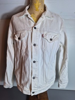 Levi's Womens White Denim Trucker Jacket L Large Button-Front 2019