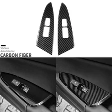 Real Carbon Fiber Rear Window Lift Switch Cover Trim For Kia Sportage NQ5 22-25