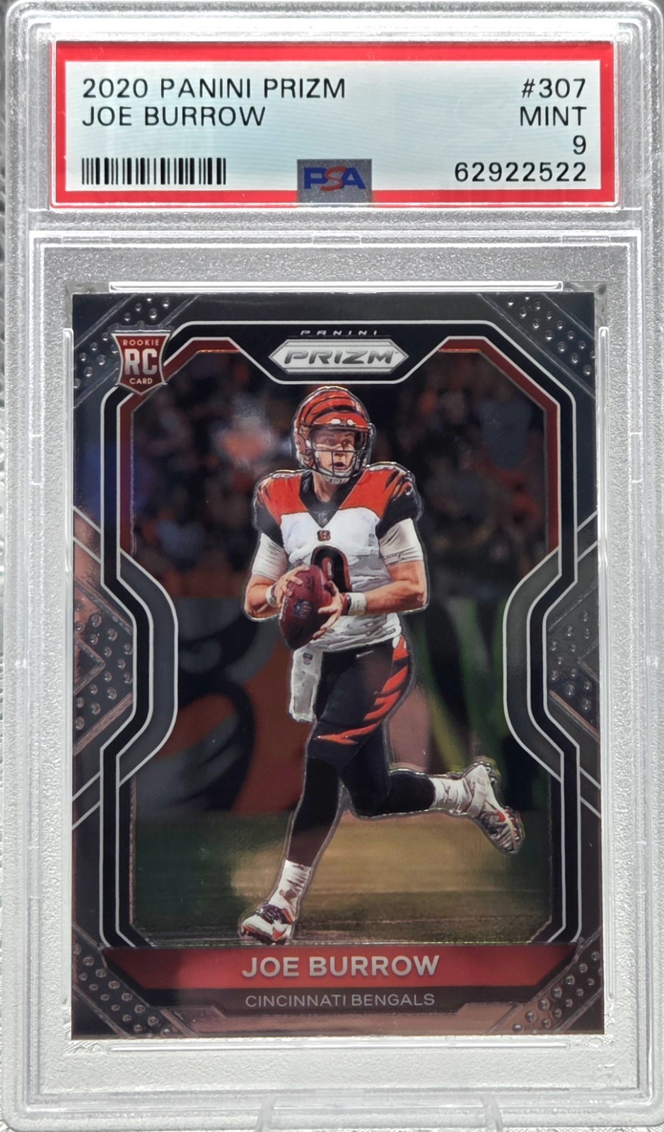 2020 Prizm Bengals Star ~ JOE BURROW Rookie RC Card PSA 9 MINT view 1