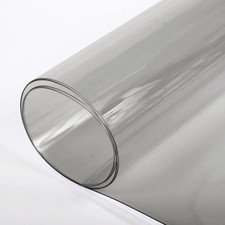 Grey Tinted Vinyl 10 Gauge Gray Transparent Plastic PVC Fabric by the Yard 54"
