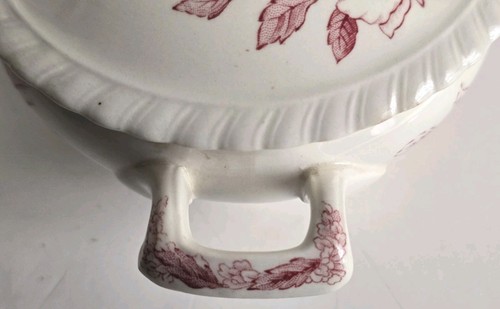 Vtg Johnson Brothers Appleblossom Sugar Bowl with Lid Windsor ware Pink England - Picture 6 of 10