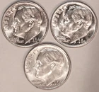 (3) 1964-P Roosevelt Dimes - About Uncirculated - #3308E - FREE SHIPPING