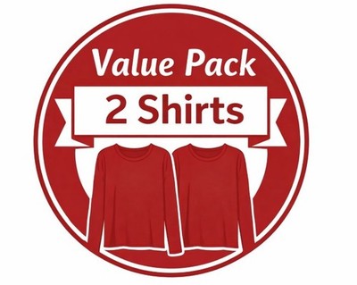 2 Pack-Women's Red SUPIMA Cotton-Long Sleeve - A New Day T-Shirts Sizes S/M/L