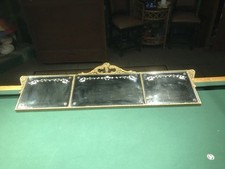 Antique Vtg Gold Gesso Wood Framed 3 Panel Etched Wall Mirror 53 34 X 18 Antique Vtg Gold Gesso Wood Framed 3 Panel Etched Wall Mirror 53 34 X 18