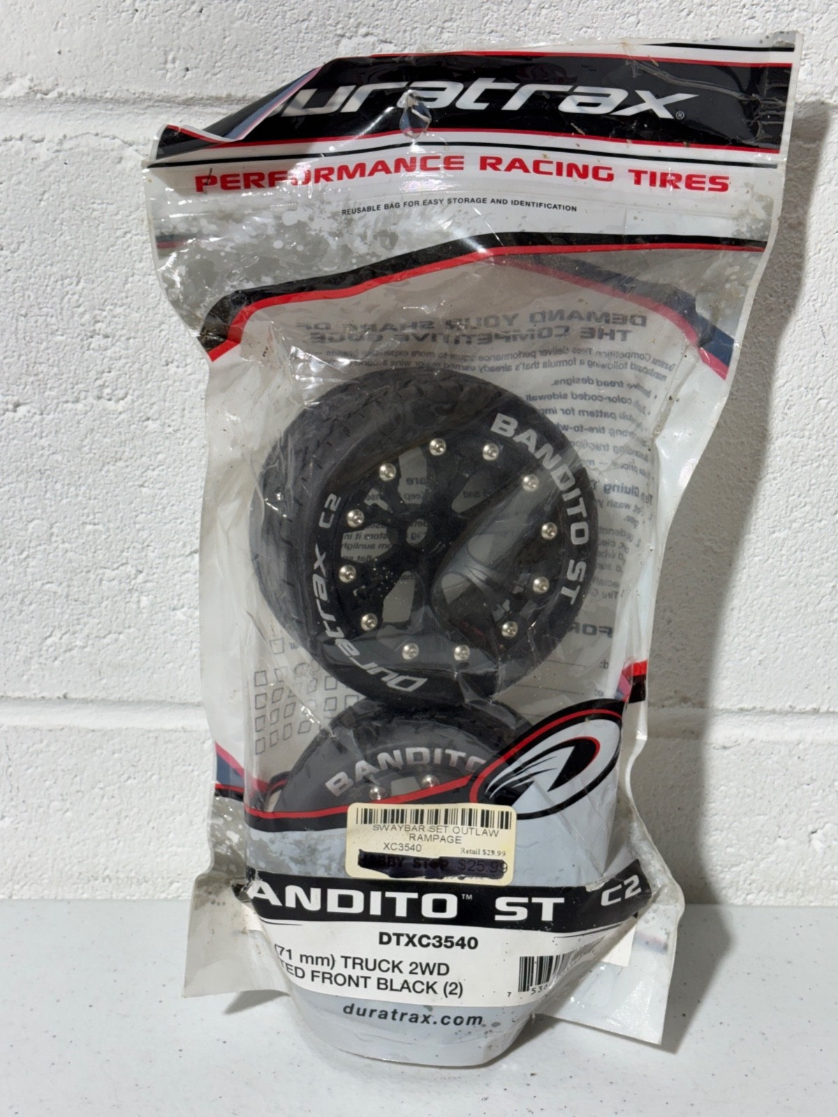 Duratrax DTXC3540 1/10 RC Bandito ST C2 Frt Black Wheels Tir