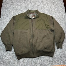 Giacca Orvis uomo XL caccia tiro maglione cappotto verde full zip misto lana