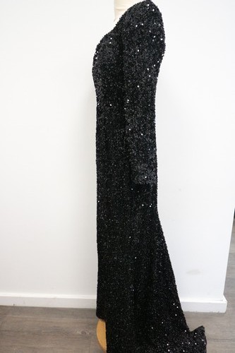 Abito donna Miss Ord dress nero con paillettes maxi taglia L nuovo - Foto 2 di 3
