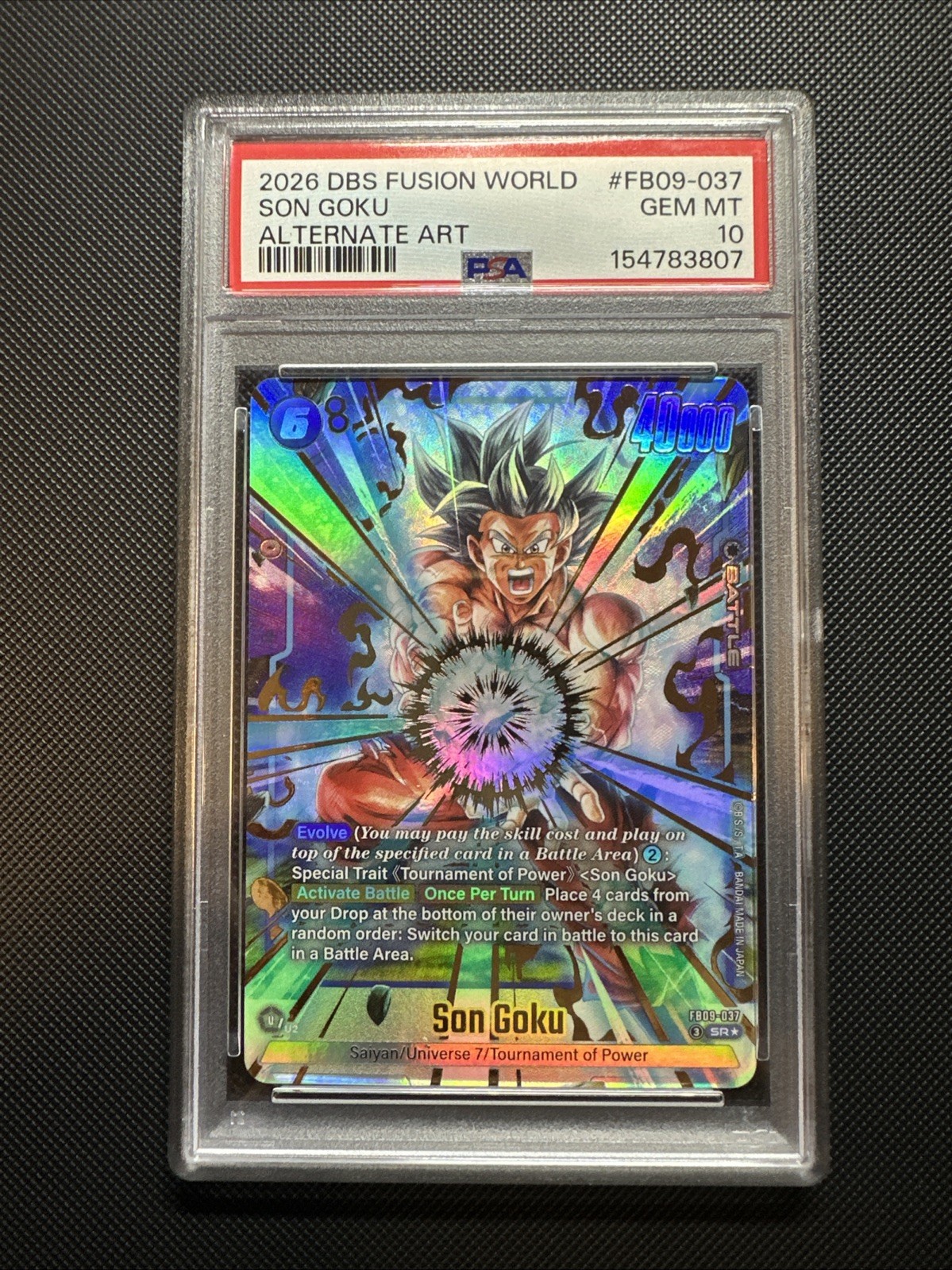 Dragon Ball Super Fusion World Son Goku FB09-037 SR Foil Alt Art PSA 10 2026 EN