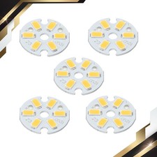 5 X Cob Led Light Chip Bead 3w 120lm 3000-3200k 23mm 9-11v Dc Warm White